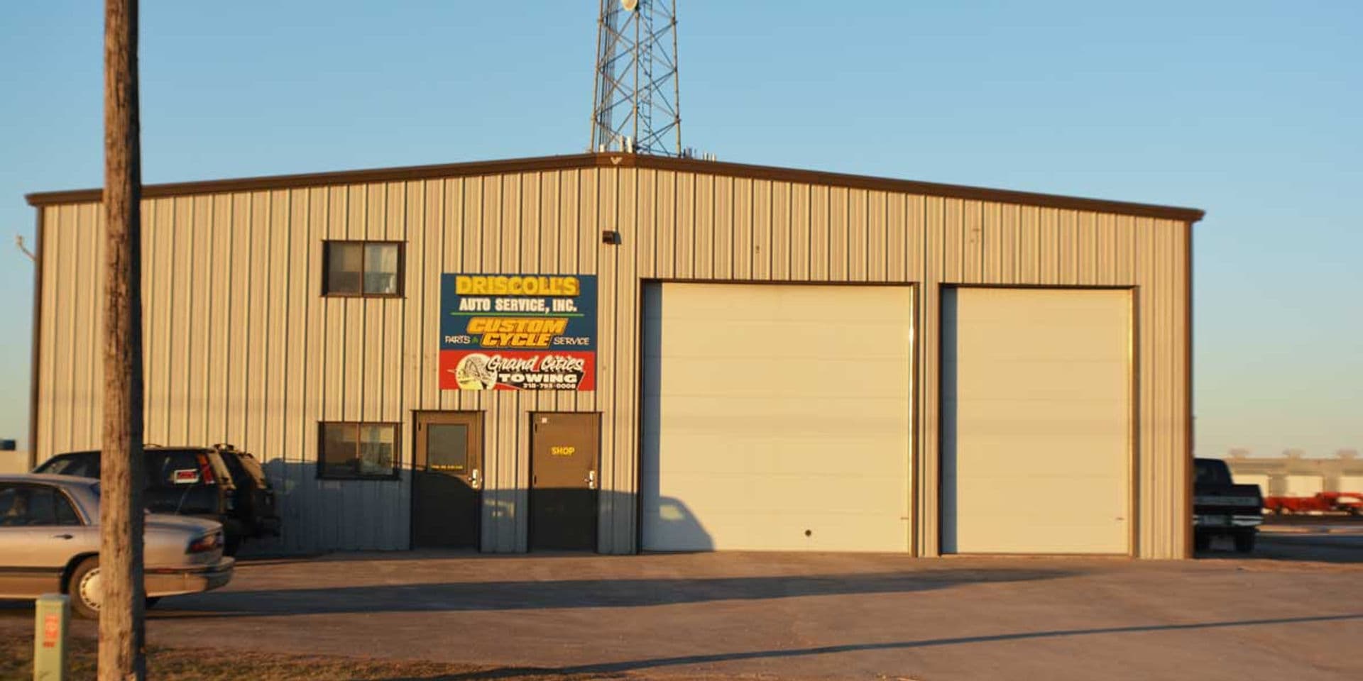 Driscoll's Auto Service shop exterior, serving Grand Forks from East Grand Forks MN